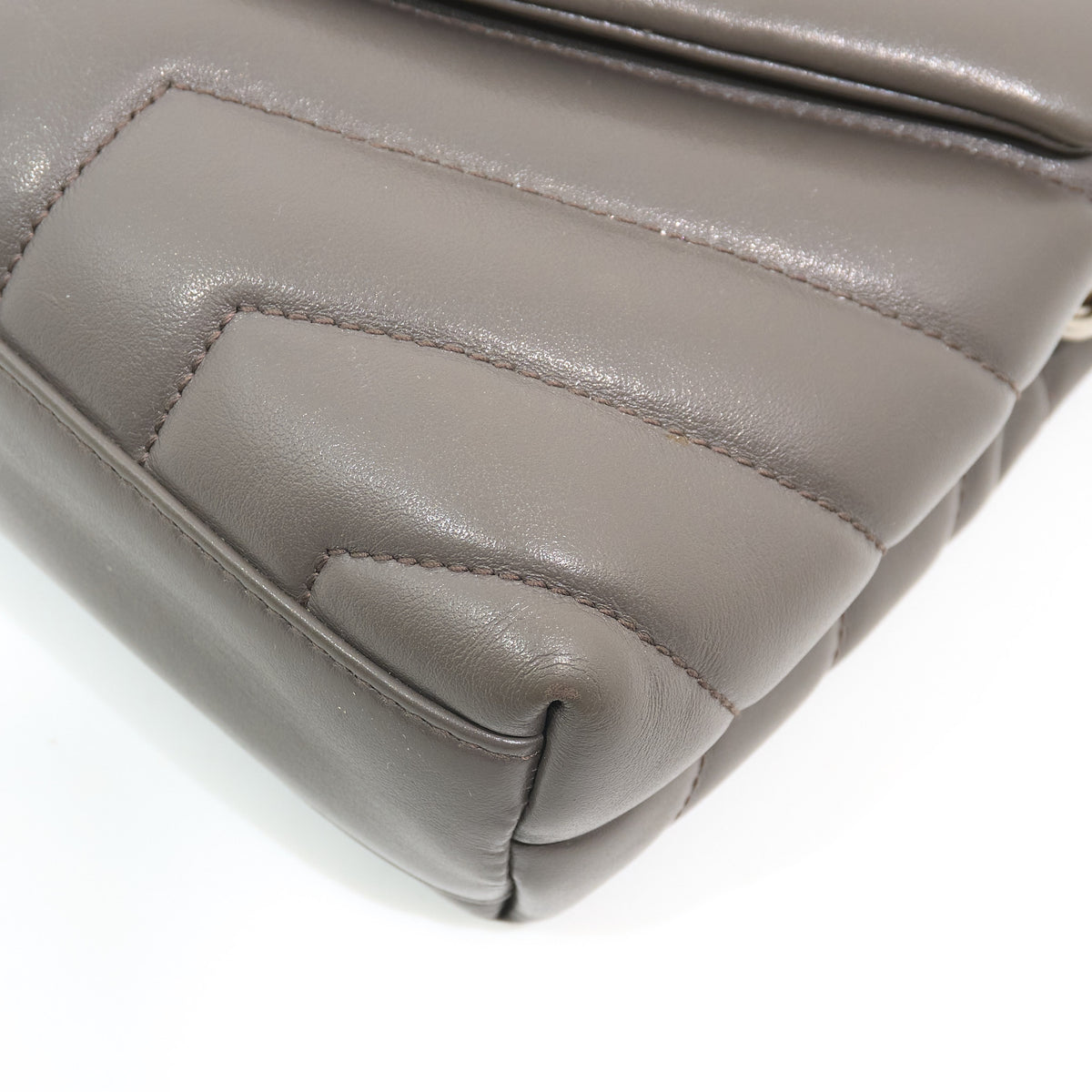 Saint Laurent Toy Lou Lou Grey Leather Crossbody Bag