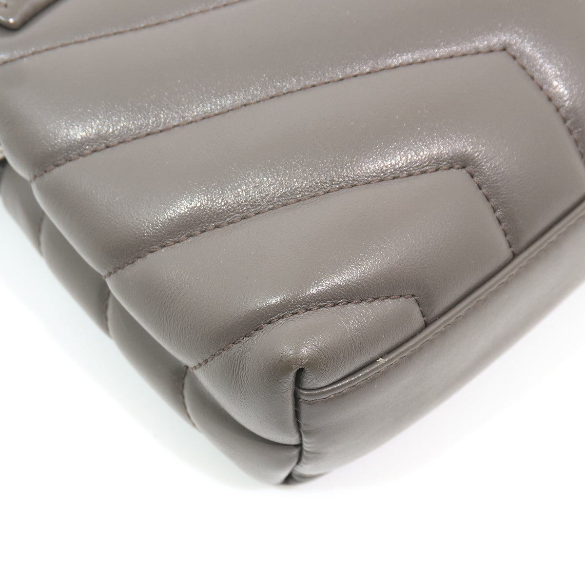 Saint Laurent Toy Lou Lou Grey Leather Crossbody Bag