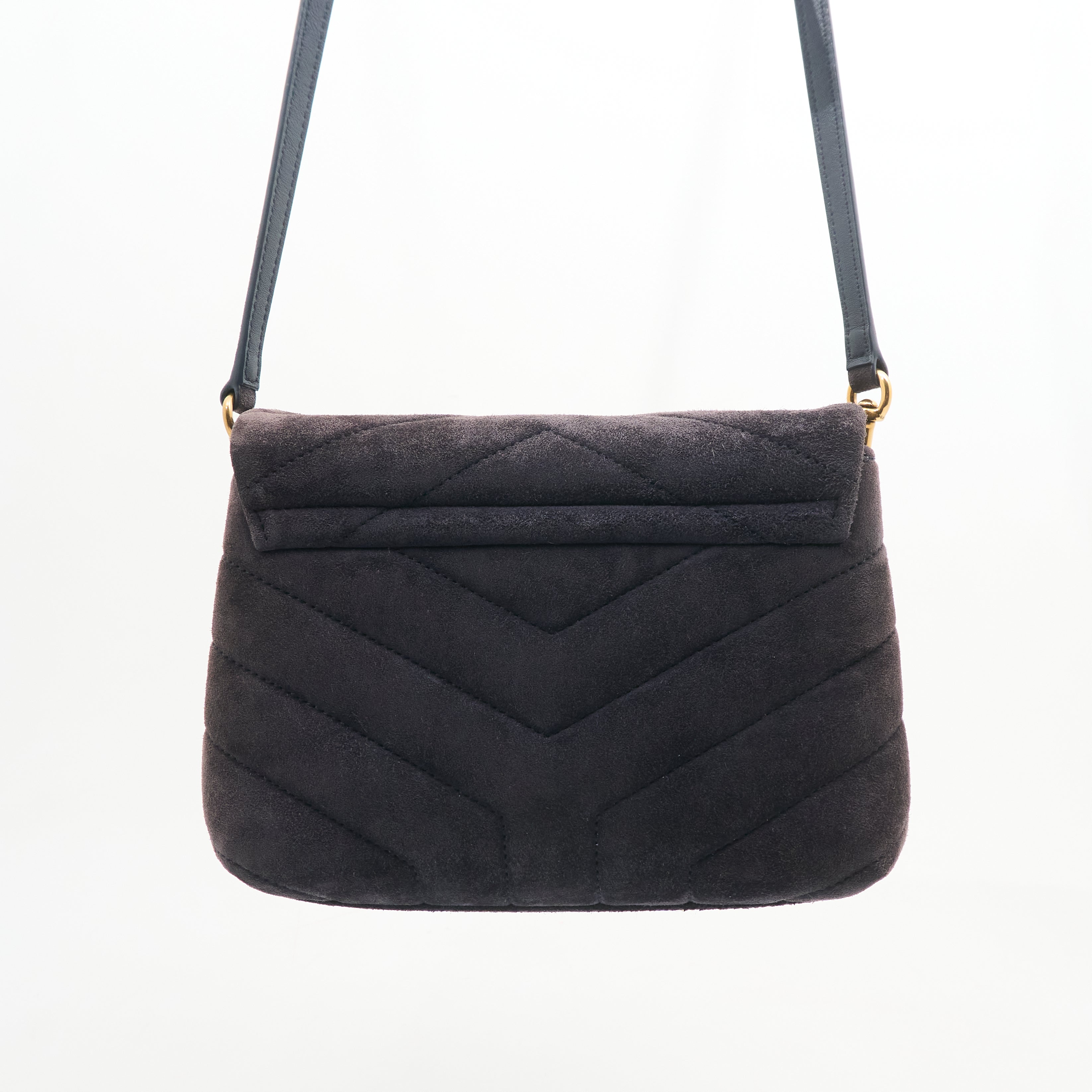 Saint Laurent Toy Loulou Navy Suede Bag