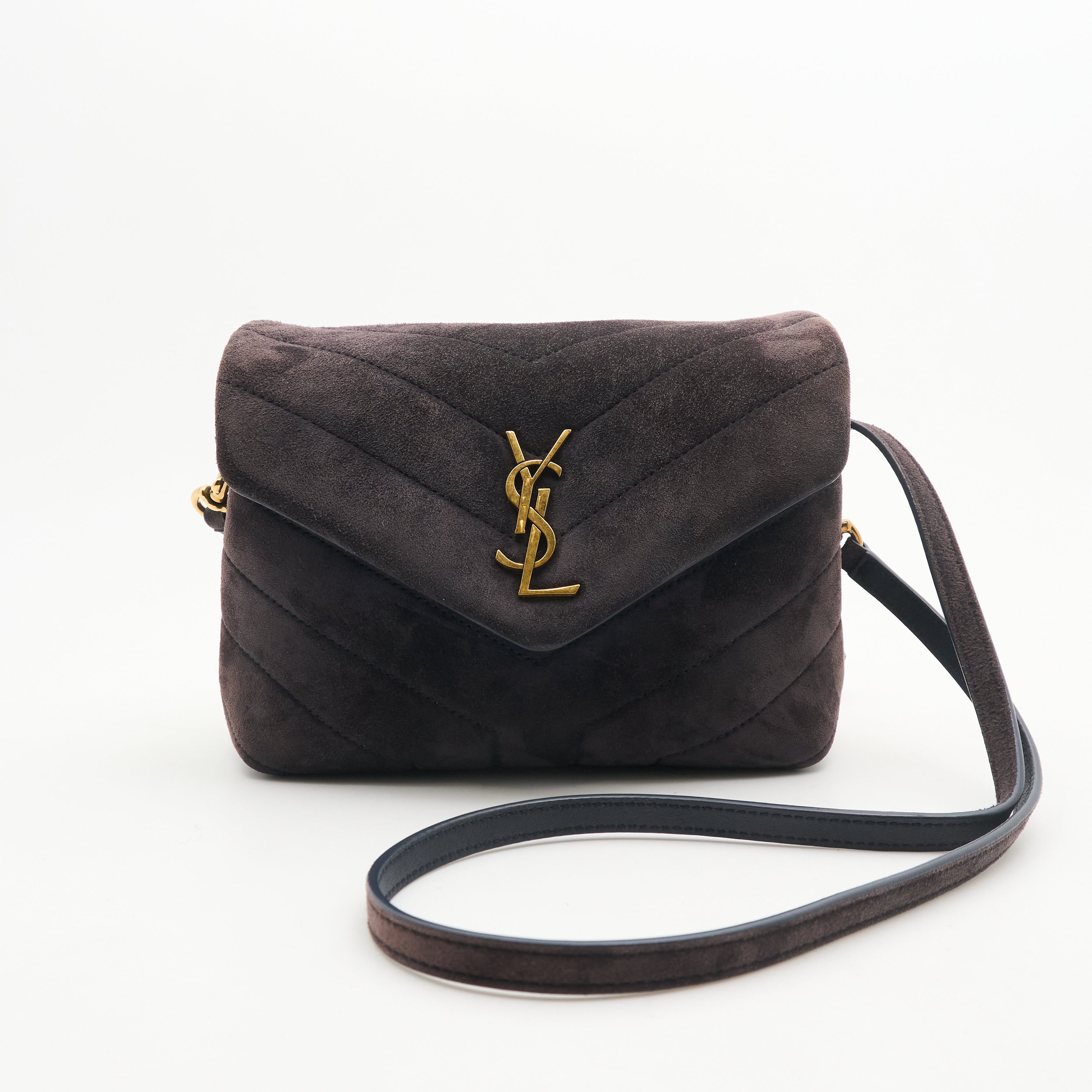 Saint Laurent Toy Loulou Navy Suede Bag