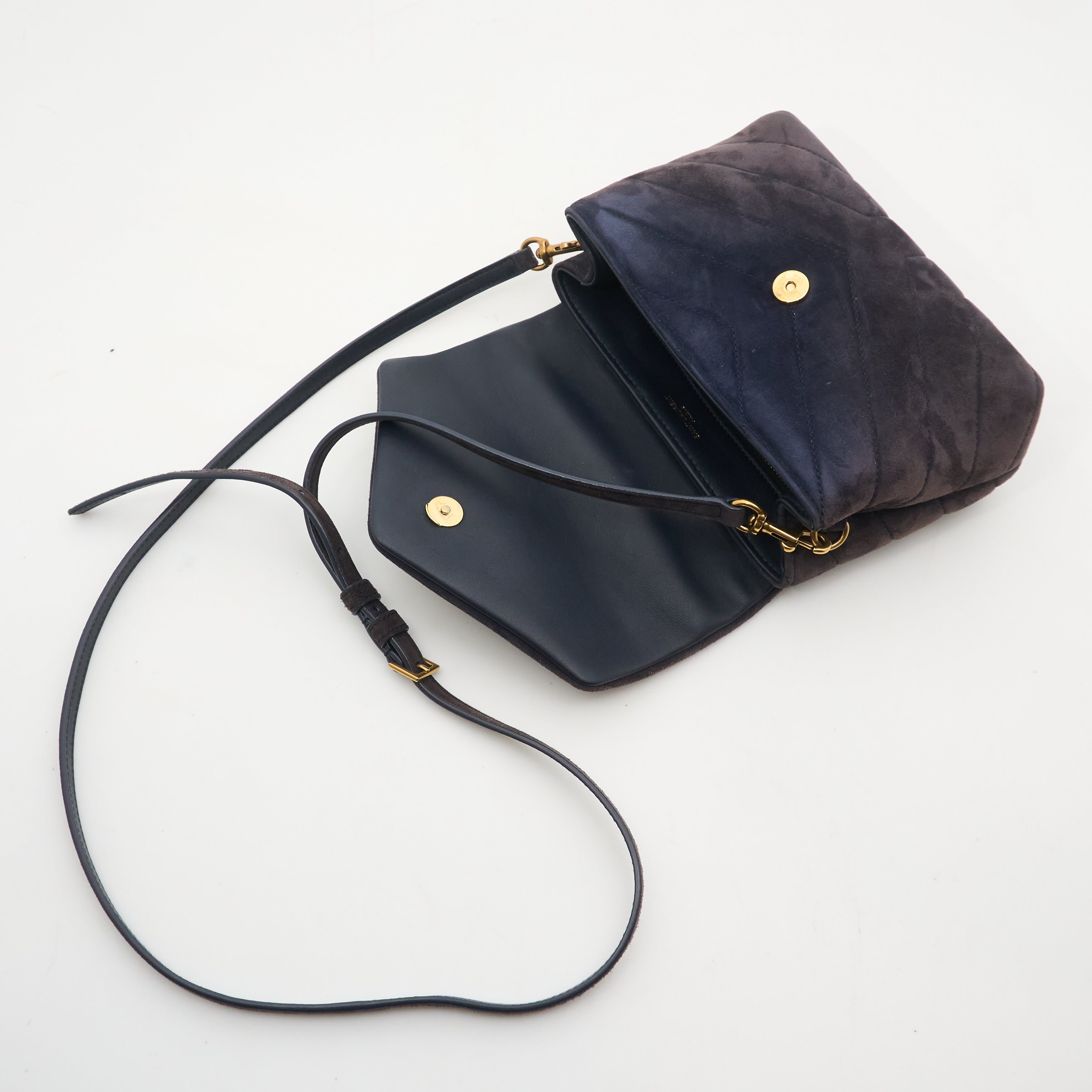 Saint Laurent Toy Loulou Navy Suede Bag