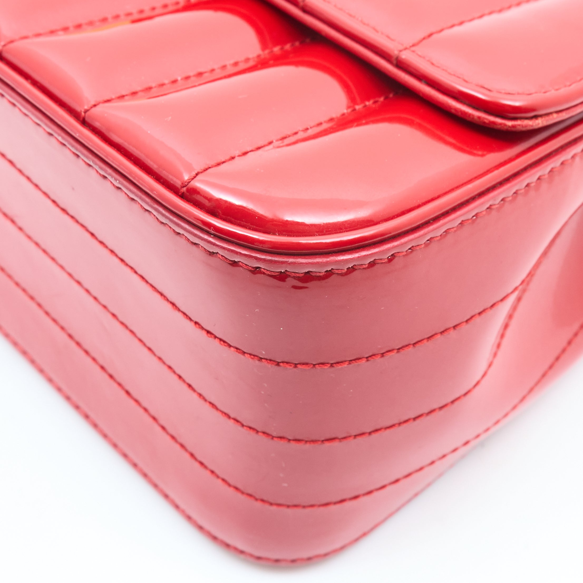 Saint Laurent Vicky Red Patent Leather Bag