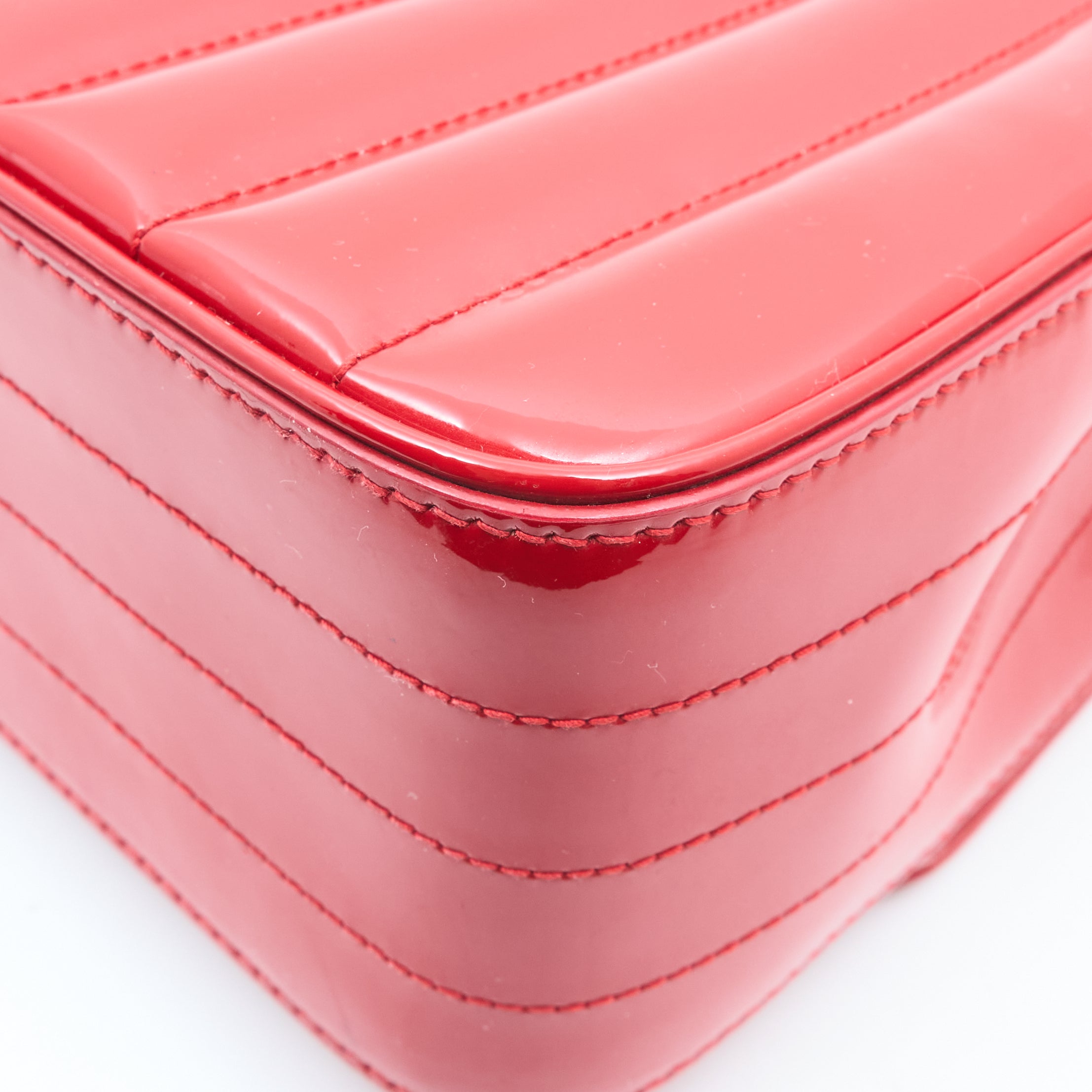 Saint Laurent Vicky Red Patent Leather Bag