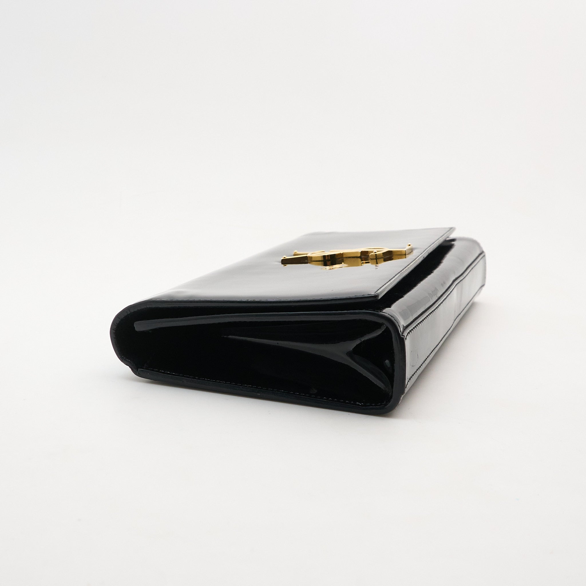 Saint Laurent YSL Black Patent Clutch