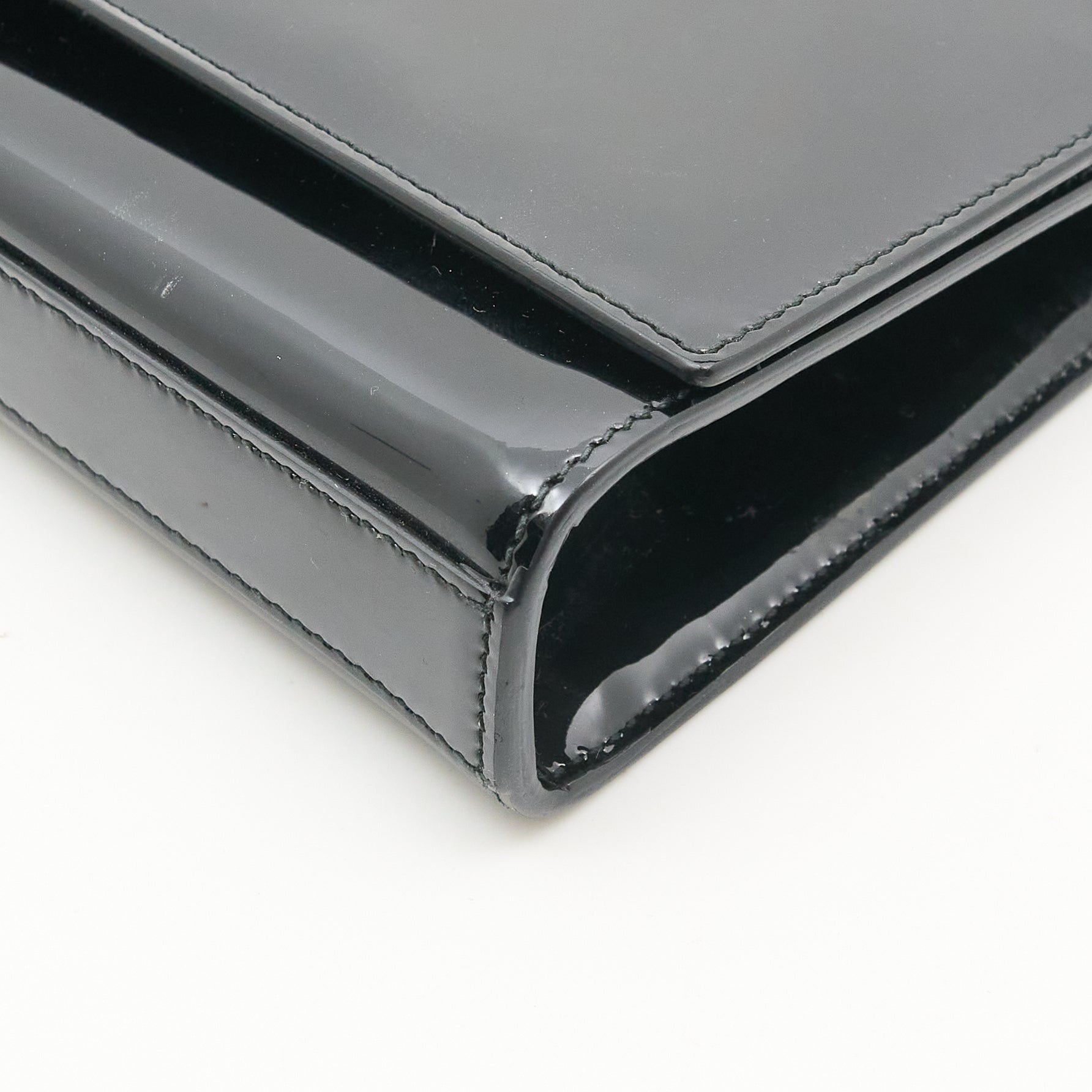 Saint Laurent YSL Black Patent Clutch