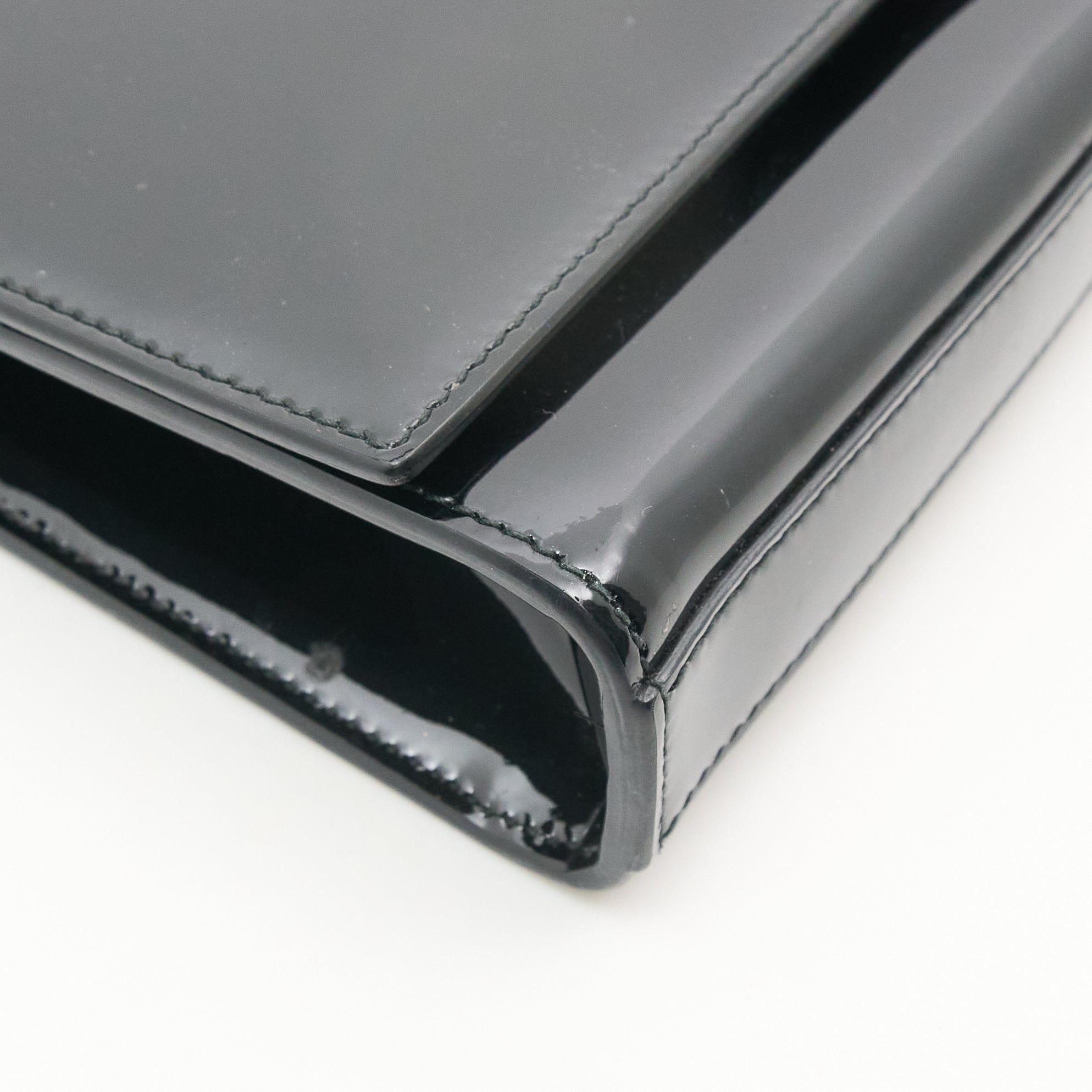 Saint Laurent YSL Black Patent Clutch