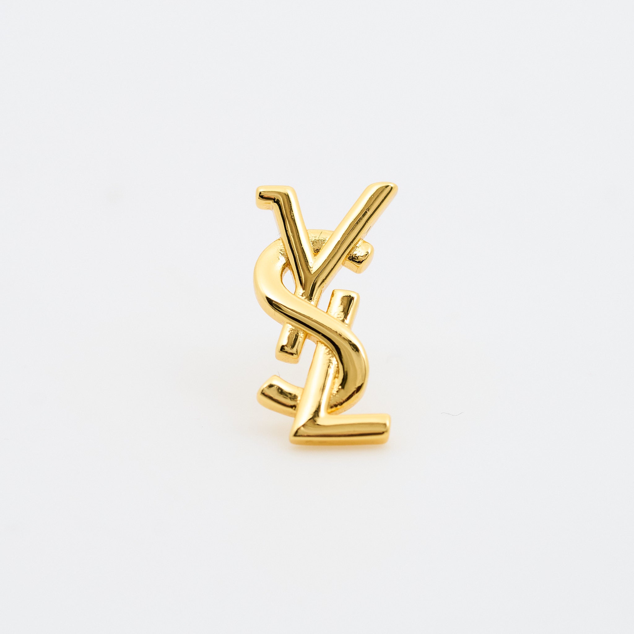 Saint Laurent YSL Gold Stud Earrings