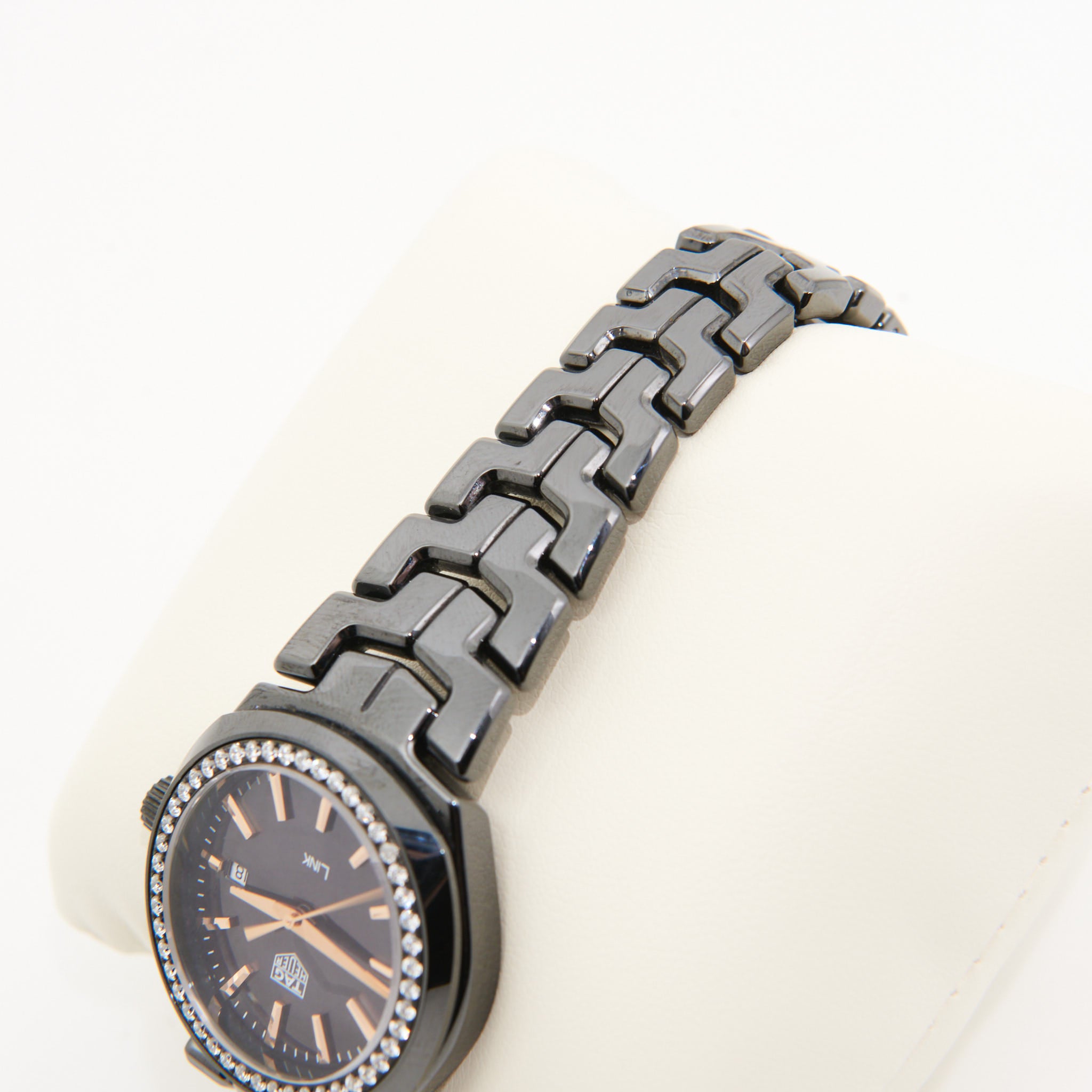 Tag Heuer Ceramic Link Lady Diamonds Black Face