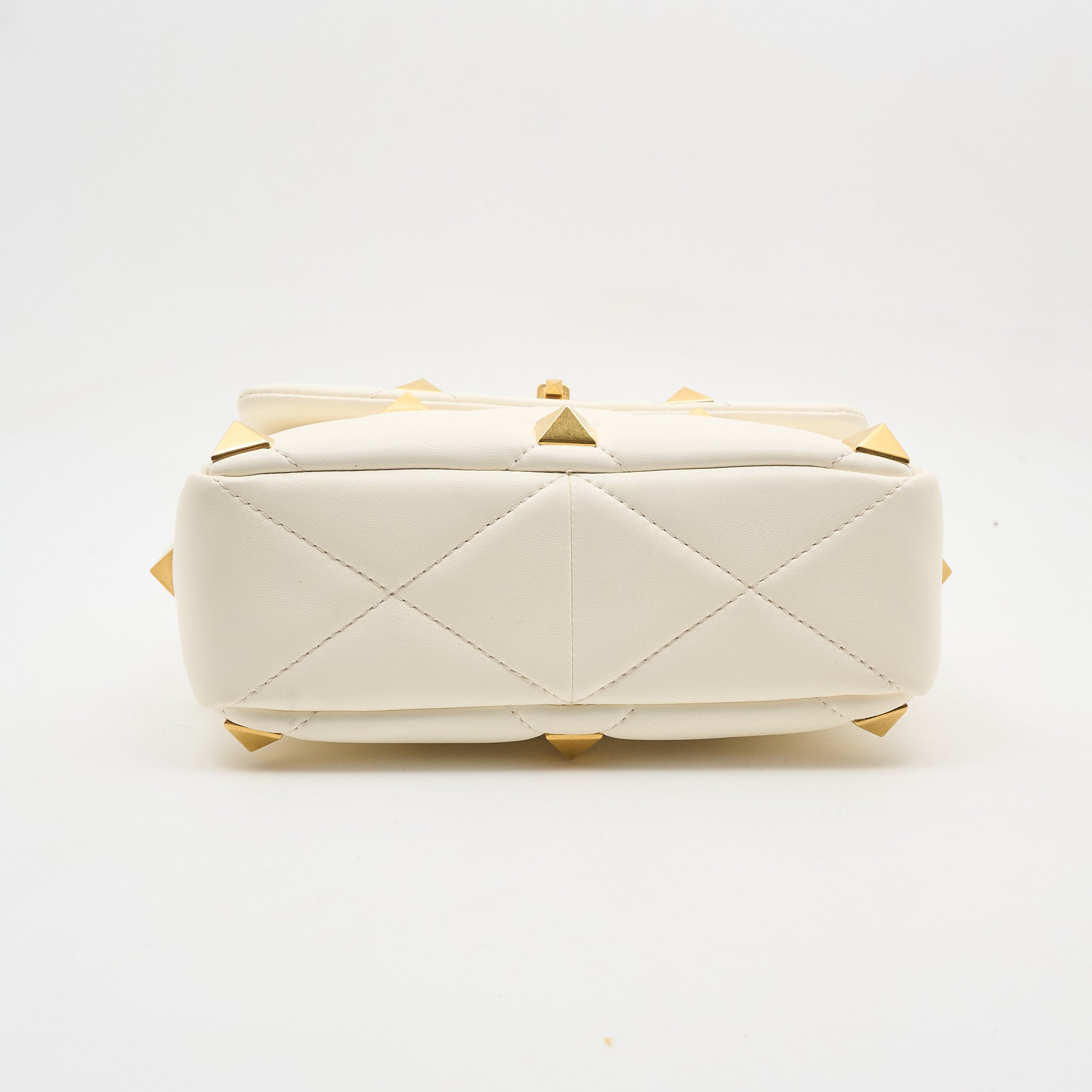 Valentino Garavani Roman Rockstud Bag in White Nappa Leather