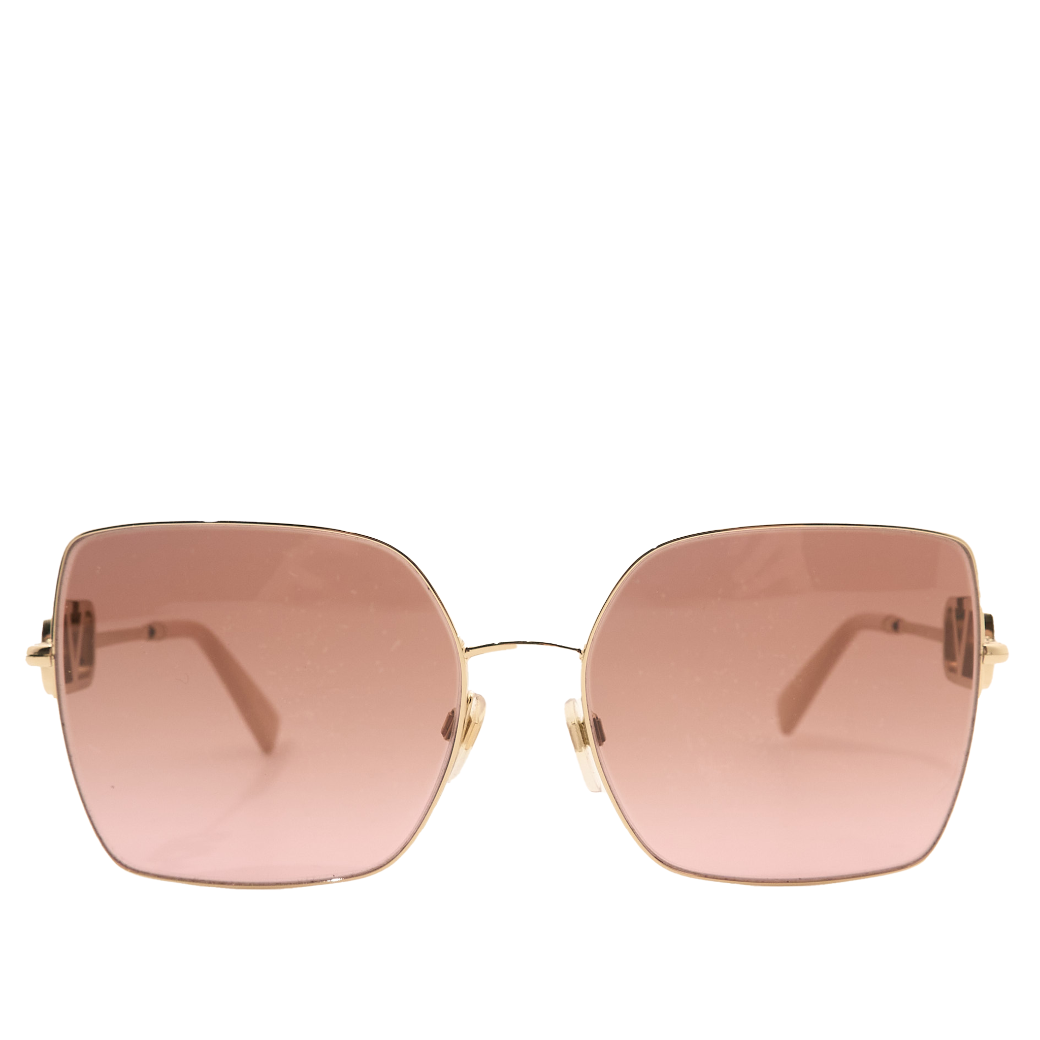 Valentino Rose Lens Gold Square Sunglasses