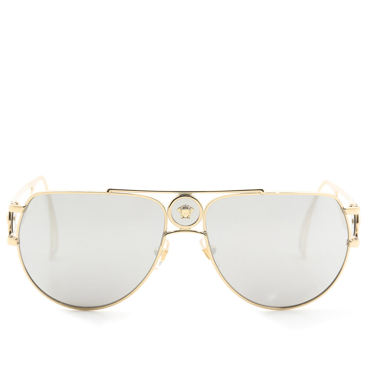 Versace Gold Silver Mirror Pilot Sunglasses