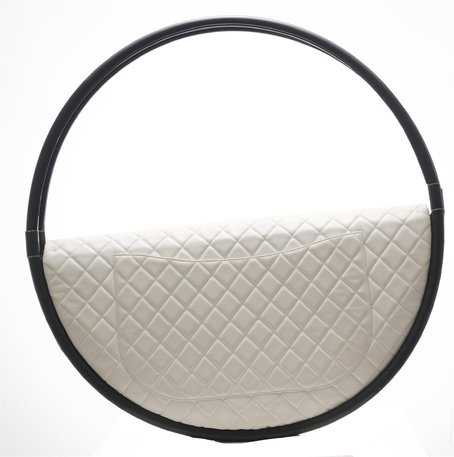 Chanel Lambskin Quilted Hula Hoop in White SHW