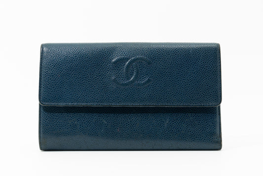 Chanel Caviar Wallet in Navy